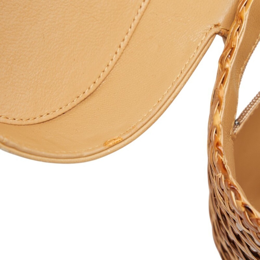 Chanel Coco Mark Chain Shoulder Bag, Basket Brown, Beige, Rattan, Leather, Wo... - Picture 7 of 12